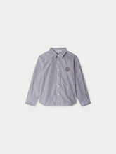 Load image into Gallery viewer, Striped Tangui shirt with pointed collar and chest embroidery
