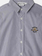 Load image into Gallery viewer, Striped Tangui shirt with pointed collar and chest embroidery
