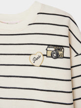 Load image into Gallery viewer, Gaya sweatshirt with black stripes and camera patch
