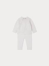 Load image into Gallery viewer, Jina set with fancy stitch on the neckline in white wool
