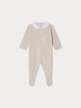 Load image into Gallery viewer, Tilouan velvet pajamas with rabbit embroidery collar in organic cotton
