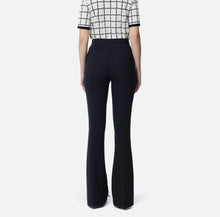 Load image into Gallery viewer, Crêpe bell-bottom trousers with logo plaque
