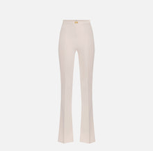 Load image into Gallery viewer, Crêpe bell-bottom trousers with logo plaque
