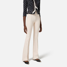 Load image into Gallery viewer, Crêpe bell-bottom trousers with logo plaque
