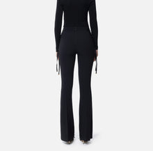 Load image into Gallery viewer, Crêpe bell-bottom trousers with criss-cross laces
