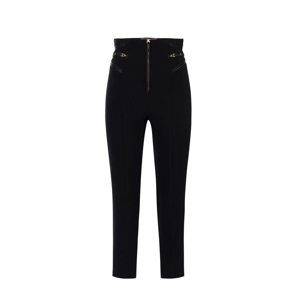 Crêpe trousers with zip details