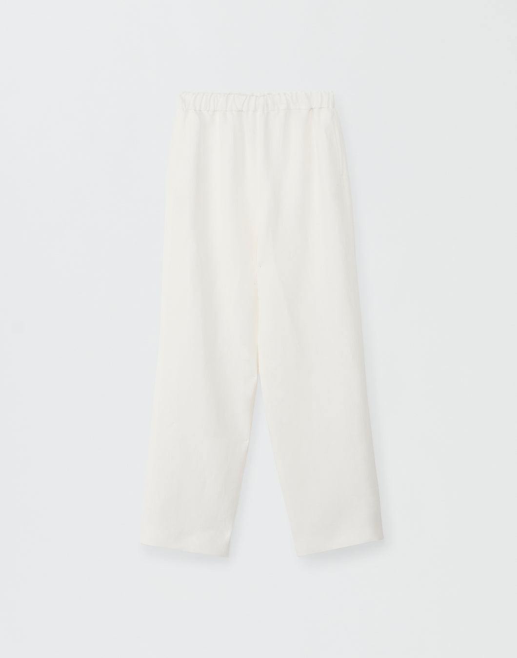 Fluid linen and viscose jogging trousers, white