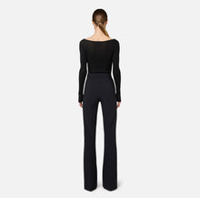 Load image into Gallery viewer, Palazzo trousers in stretch crêpe fabric with belt
