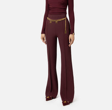 Load image into Gallery viewer, Palazzo trousers in stretch crêpe fabric with belt
