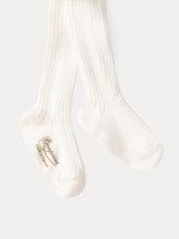 Load image into Gallery viewer, Baby Ribbed Tights milk white
