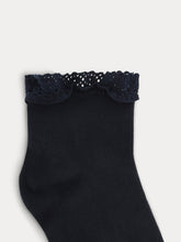 Load image into Gallery viewer, Girls' Lace Socks navy
