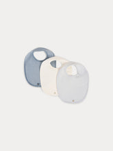 Load image into Gallery viewer, Set of Three Cotton Bibs for Baby sky blue
