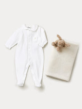 Load image into Gallery viewer, Baby round neck sleepsuit white
