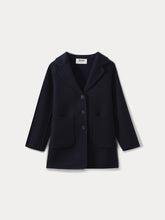 Load image into Gallery viewer, Girls' Cashmere Coat navy
