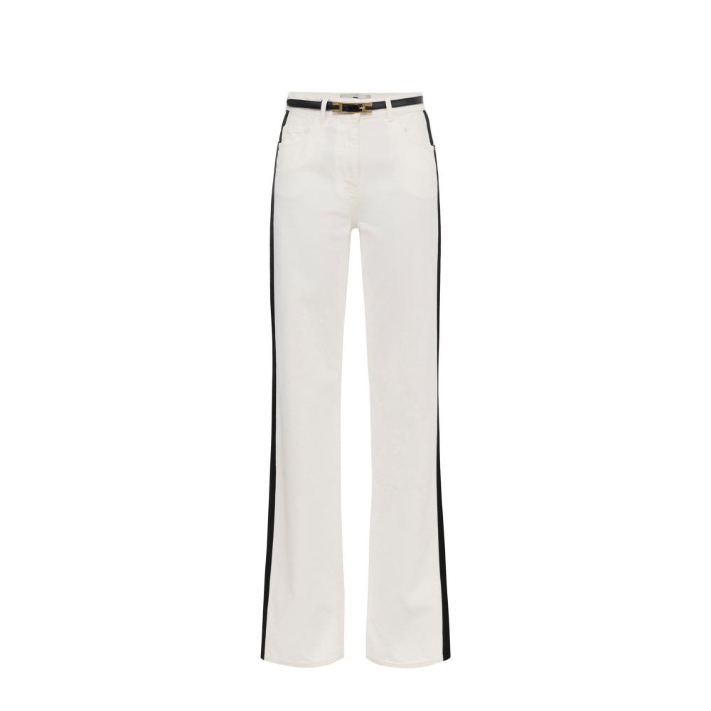 Jeans with satin bands