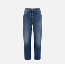 Load image into Gallery viewer, Stretch cotton boyfriend jeans with turn-ups
