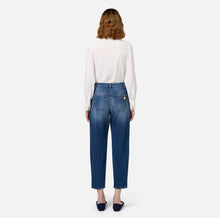 Load image into Gallery viewer, Stretch cotton boyfriend jeans with turn-ups
