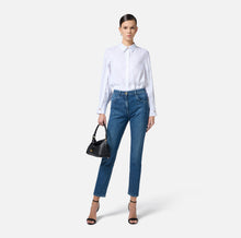 Load image into Gallery viewer, Cotton denim trousers with rhinestones
