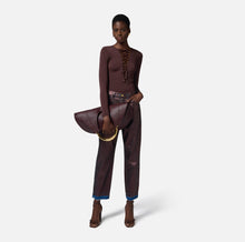 Load image into Gallery viewer, Laminated cotton denim baggy trousers
