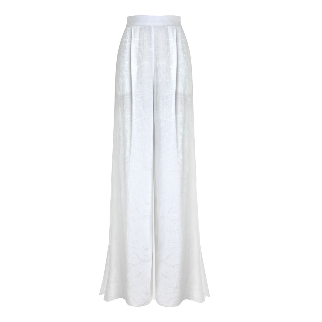Jacquard Silk Crêpe Pants