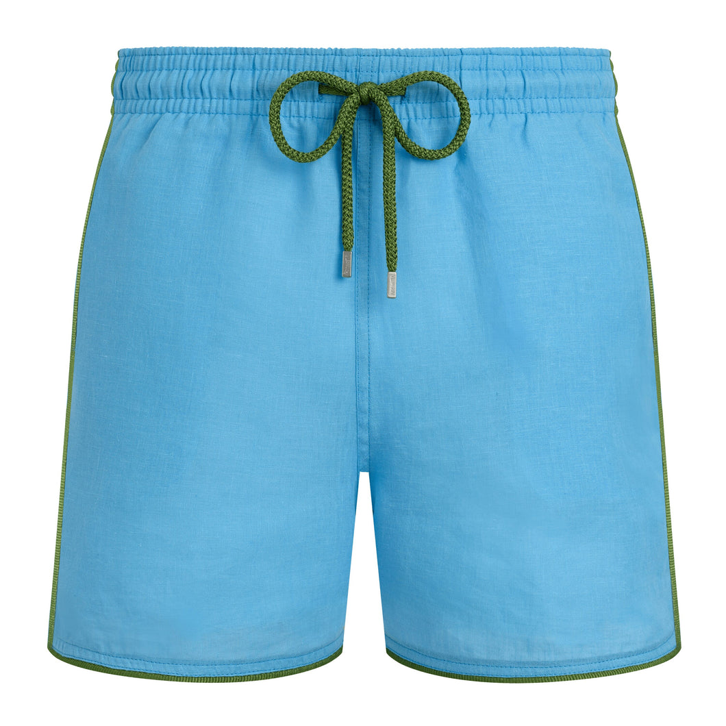 Linen Swim Shorts Solid