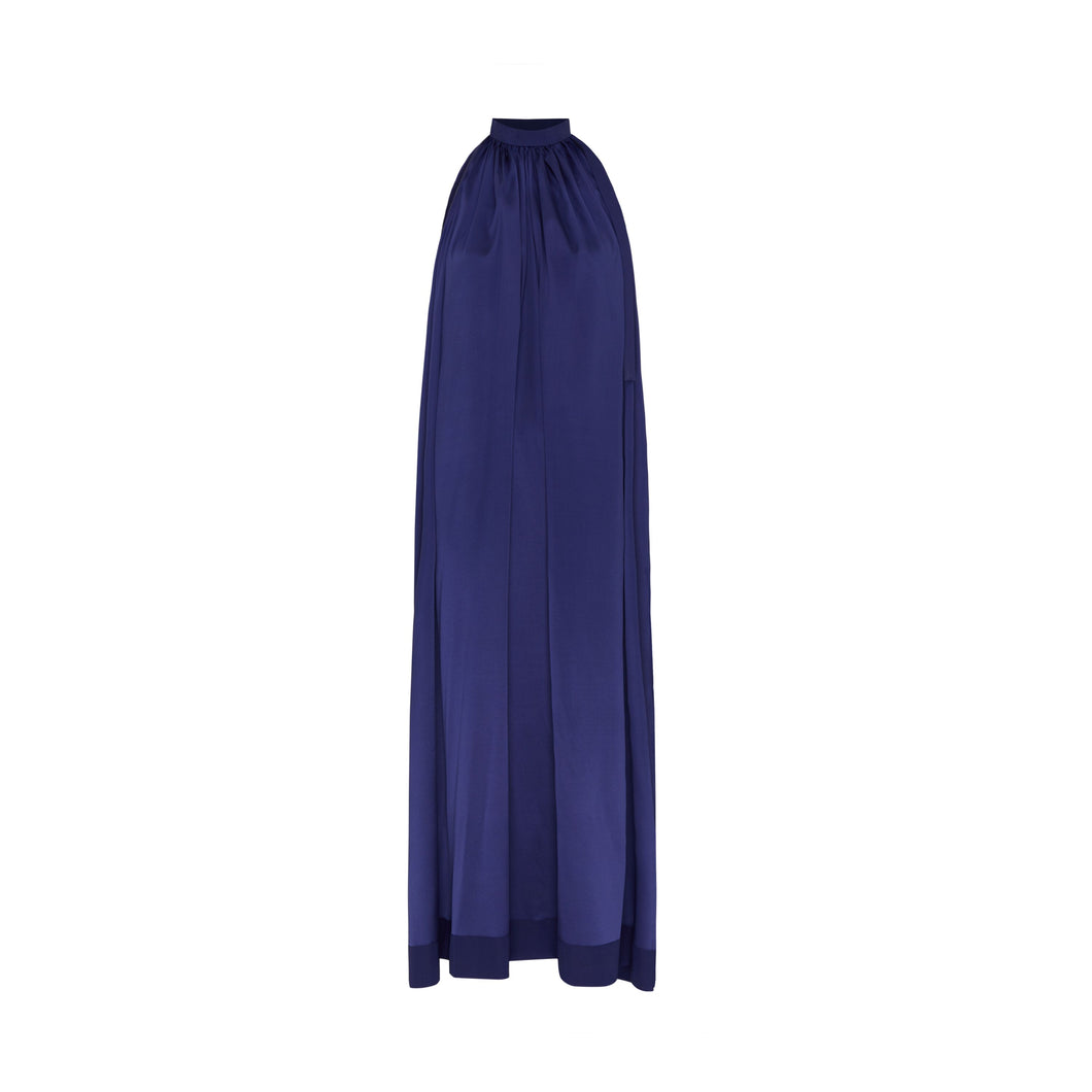 Long Silk Satin Dress Solid