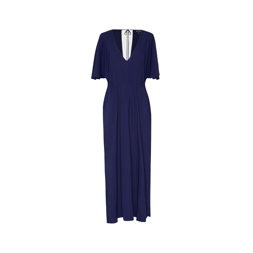 Long Silk Satin Dress Solid
