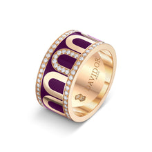 Load image into Gallery viewer, L'Arc de DAVIDOR Ring GM, 18k Rose Gold with Aubergine Lacquered Ceramic and Porta Diamonds - DAVIDOR
