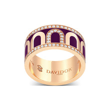Load image into Gallery viewer, L'Arc de DAVIDOR Ring GM, 18k Rose Gold with Aubergine Lacquered Ceramic and Porta Diamonds - DAVIDOR
