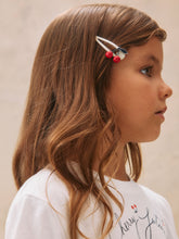 Load image into Gallery viewer, Felisa bicolor hair clips with cherry motifs
