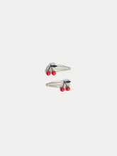 Load image into Gallery viewer, Felisa bicolor hair clips with cherry motifs
