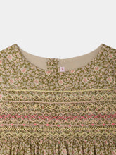 Load image into Gallery viewer, Duchesse dress smocked and hand-embroidered in Liberty organic cotton fabric
