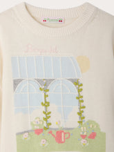 Load image into Gallery viewer, Anumati hand-embroidered garden sweater in organic cotton
