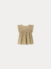 Load image into Gallery viewer, Naomie blouse smocked and hand-embroidered in Liberty organic cotton fabric
