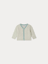 Load image into Gallery viewer, Giorginoli V-neck cardigan with cable knit in organic cotton
