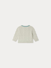 Load image into Gallery viewer, Giorginoli V-neck cardigan with cable knit in organic cotton
