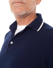 Load image into Gallery viewer, 100% Extra fine Italian cashmere polo sweater with tipping
