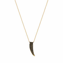 Load image into Gallery viewer, 18k yellow gold pendant with black diamonds
