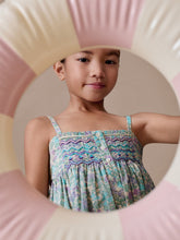 Load image into Gallery viewer, Passion dress smocked and embroidered in Liberty fabric in organic cotton
