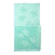 Load image into Gallery viewer, Beach Fouta in Organic Cotton Turtles Jacquard
