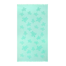 Load image into Gallery viewer, Beach Fouta in Organic Cotton Turtles Jacquard
