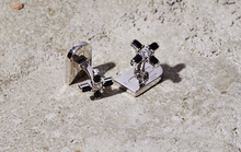 Load image into Gallery viewer, Arch Florale Cufflinks, 18k White Gold with DAVIDOR Arch Cut Black Spinel and Brilliant Diamonds - DAVIDOR
