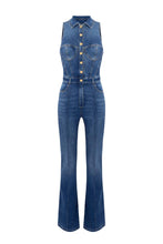 Load image into Gallery viewer, Denim bustier jumpsuit
