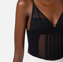 Load image into Gallery viewer, Top with transparency details and corset cuts
