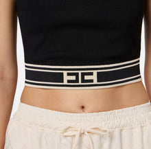 Load image into Gallery viewer, Viscose cropped top with contrasting bands
