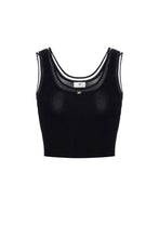 Load image into Gallery viewer, Top in ribbed knit fabric with jewel logo
