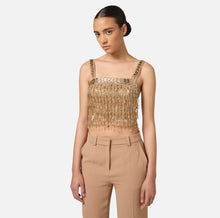 Load image into Gallery viewer, Crêpe bandeau top embroidered with sequins
