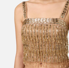 Load image into Gallery viewer, Crêpe bandeau top embroidered with sequins
