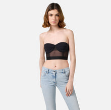 Load image into Gallery viewer, Balconette top in crêpe and tulle fabric with elastic band
