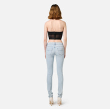 Load image into Gallery viewer, Balconette top in crêpe and tulle fabric with elastic band
